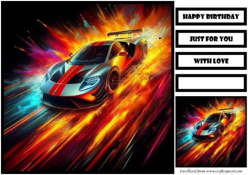 Birthday Male Car Quick Card 34