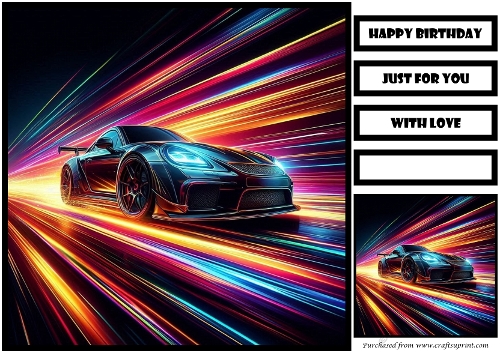 Birthday Male Car Quick Card 35