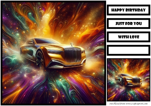 Birthday Male Car Quick Card 36