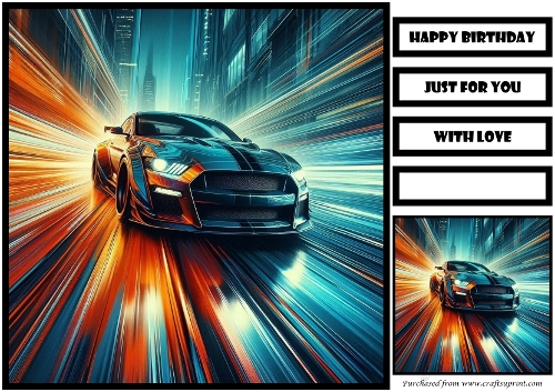 Birthday Male Car Quick Card 37