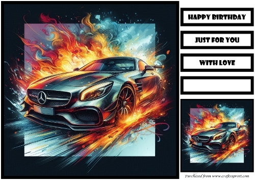 Birthday Male Car Quick Card 38