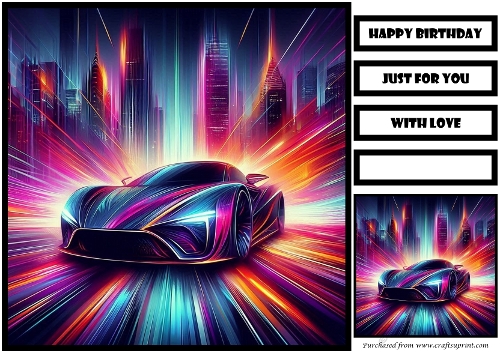Birthday Male Car Quick Card 39