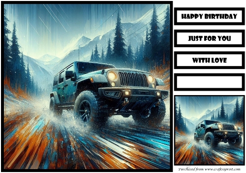 Birthday Male Car Offroad Quick Card 4