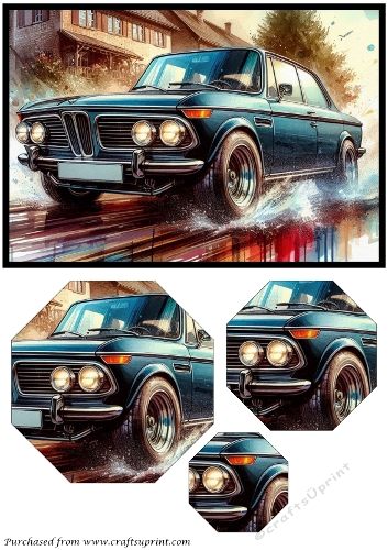Birthday Male Car Classic Octagon Pyramid 2