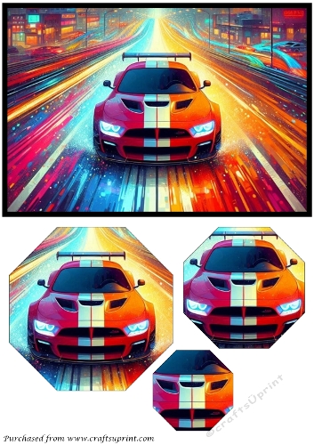 Birthday Male Car Octagon Pyramid V