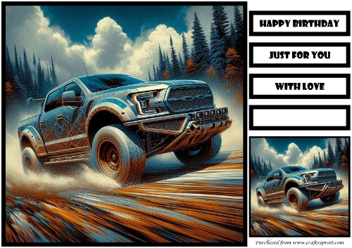 Birthday Male Car Offroad Quick Card 10