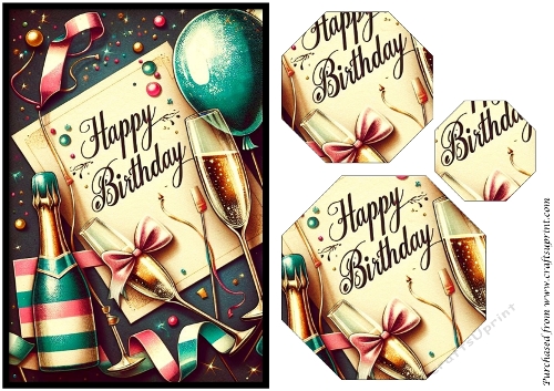 Vintage Birthday Octagon Pyramage