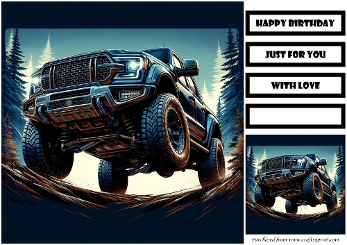 Birthday Male Car Offroad Quick Card 14