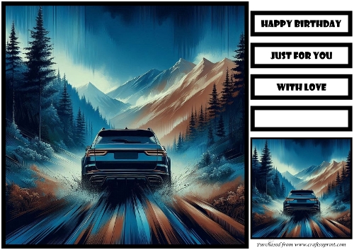 Birthday Male Car Offroad Quick Card 16