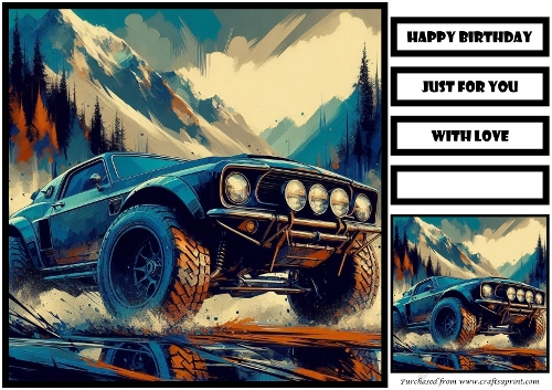 Birthday Male Car Offroad Quick Card 17