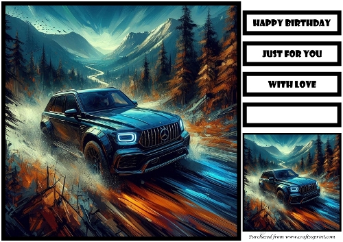 Birthday Male Car Offroad Quick Card 18