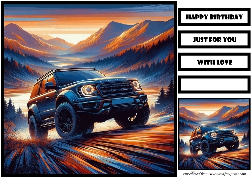 Birthday Male Car Offroad Quick Card 19