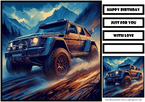 Birthday Male Car Offroad Quick Card 24