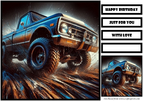 Birthday Male Car Offroad Quick Card 25