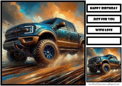 Birthday Male Car Offroad Quick Card 26