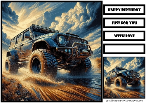 Birthday Male Car Offroad Quick Card 27