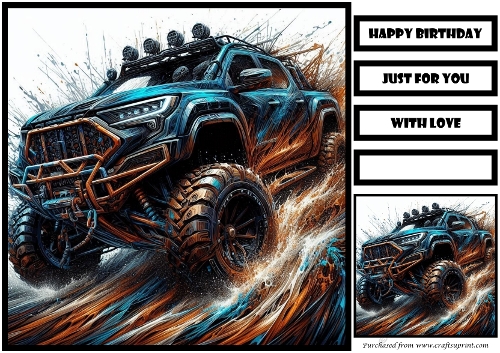 Birthday Male Car Offroad Quick Card 28