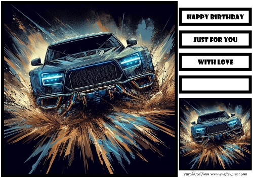 Birthday Male Car Offroad Quick Card 29