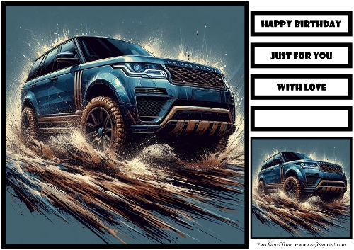 Birthday Male Car Offroad Quick Card 30