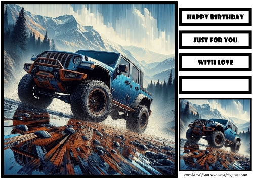 Birthday Male Car Offroad Quick Card 31