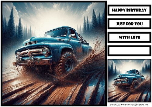 Birthday Male Car Offroad Quick Card 32