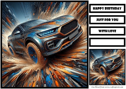 Birthday Male Car Offroad Quick Card 33