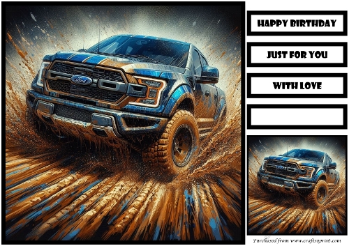 Birthday Male Car Offroad Quick Card 35