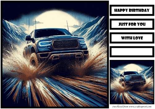 Birthday Male Car Offroad Quick Card 36