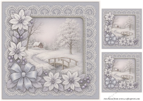 Snowy Christmas Scene Quick Card 3