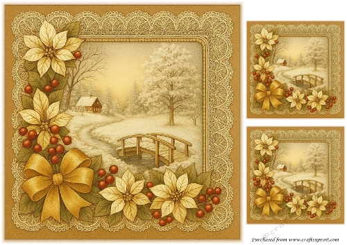 Snowy Christmas Scene Quick Card 4