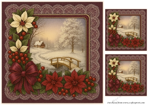 Snowy Christmas Scene Quick Card 5