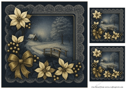 Snowy Christmas Scene Quick Card 7