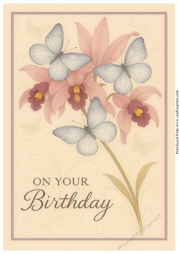 Butterflies and Orchids A4
