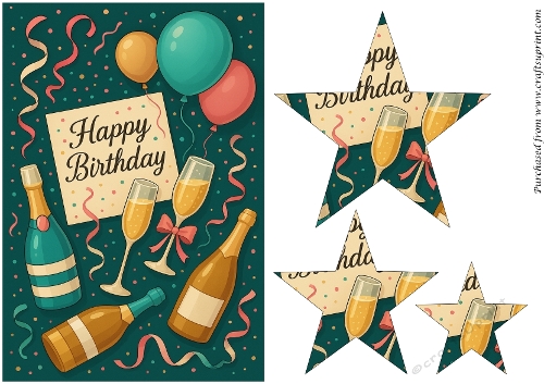 Birthday Celebration With Champagne Star Pyramid
