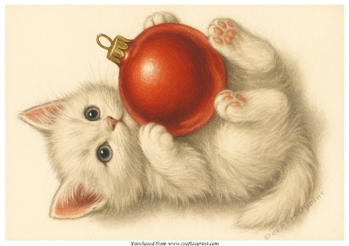 Purrfectly Christmas Fun A4