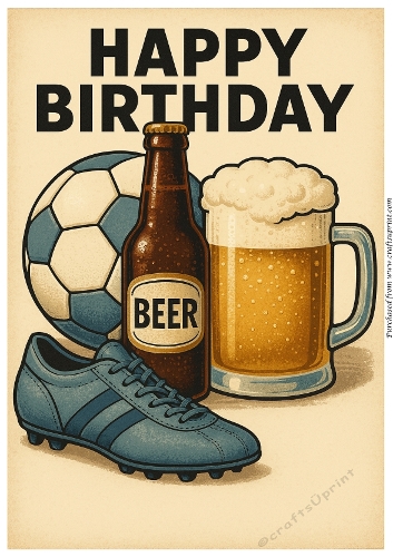 Birthday Beer and Football A4