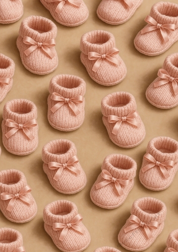 Backing Paper - Baby Girl Booties