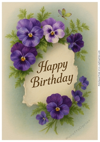 A Pansy-ful Birthday A4