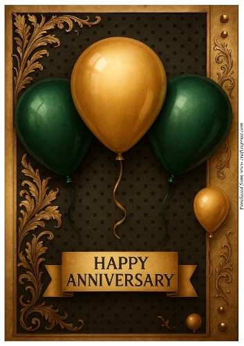 Celebration in Emerald and Gold A4