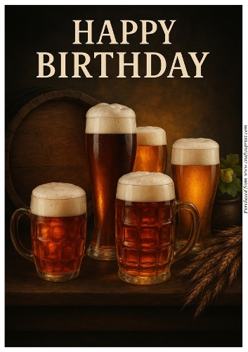 Man Cave Birthday Brew A4