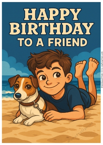 Pawsitively Happy Birthday Friend A4