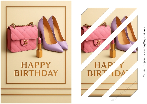 Chic Birthday Wishes Oblique Panels 3