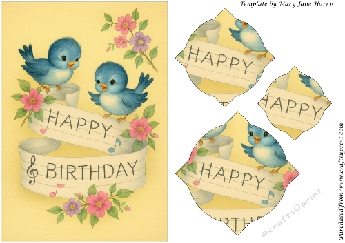 Birthday Bluebirds Splendid Pyramid