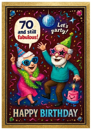 70 and Still Fabulous Birthday A4