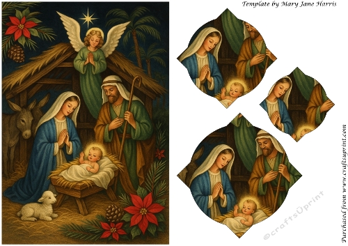 Blessed Christmas Nativity Scene Splendid Pyramid