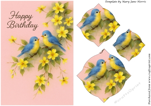 Bluebirds and Blossoms Splendid Pyramid