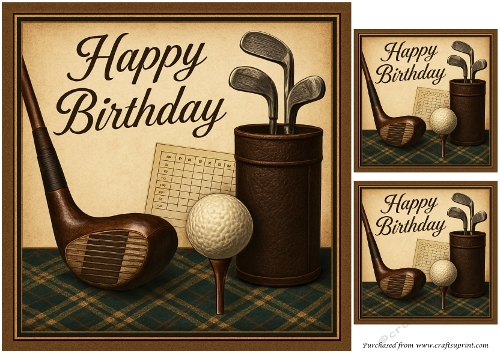 Golfing Birthday Wishes Quick Card 2