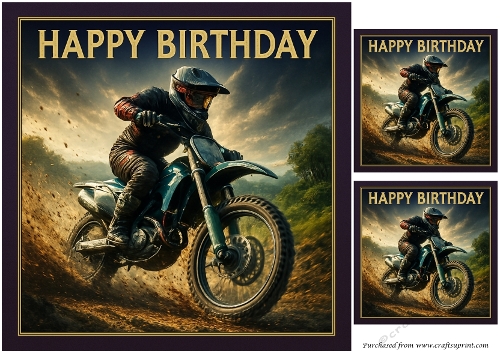 Dirt Bike Birthday Quick Card 1