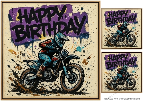 Dirt Bike Birthday Quick Card 2