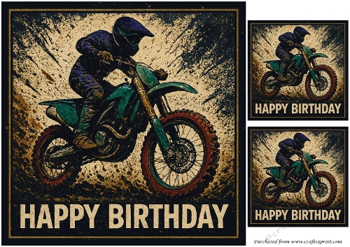 Dirt Bike Birthday Quick Card 3